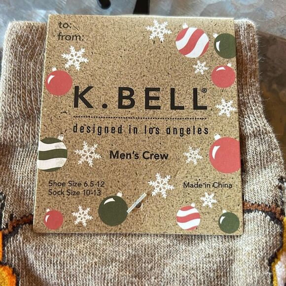 K.Bell beer/deer men’s crew casual socks NWT - Picture 2 of 4
